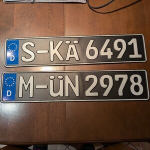 German aluminum license plates